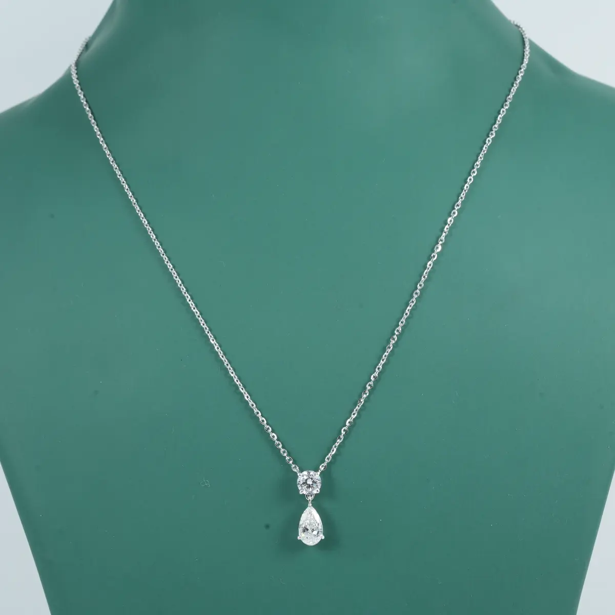 Pear & Round Diamond Fashion Necklace 