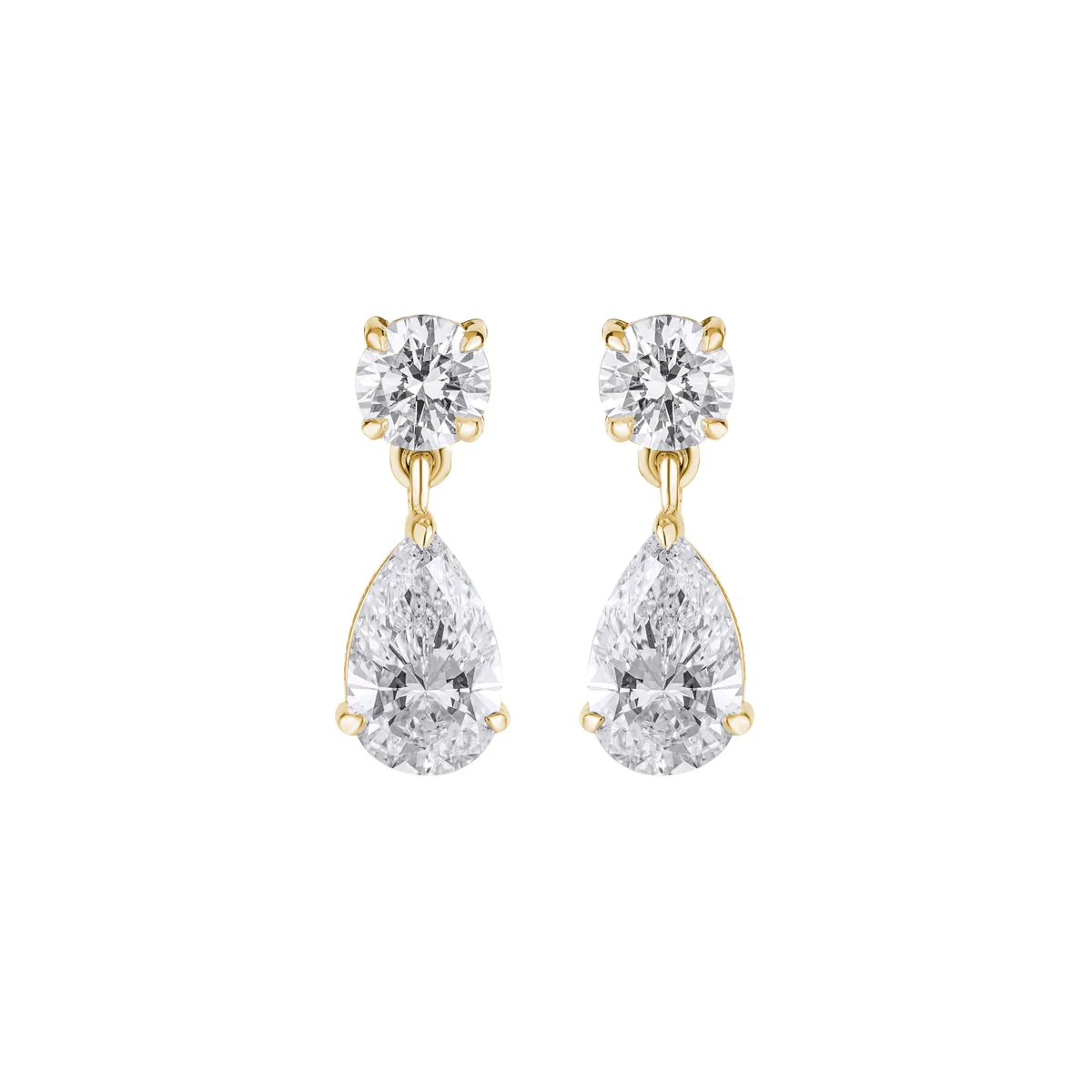 Pear & Round Diamond Fashion Necklace Earring 