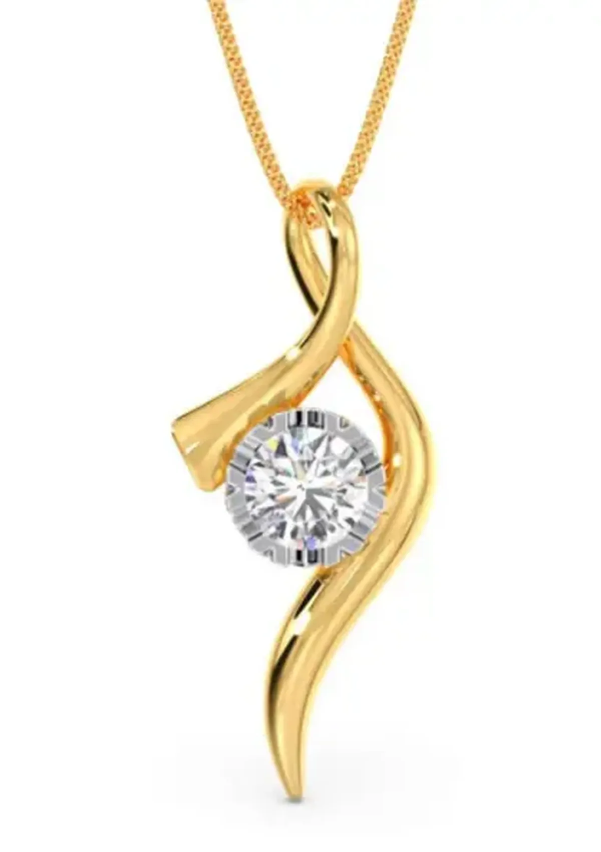 Round Diamond Solitaire Necklace 