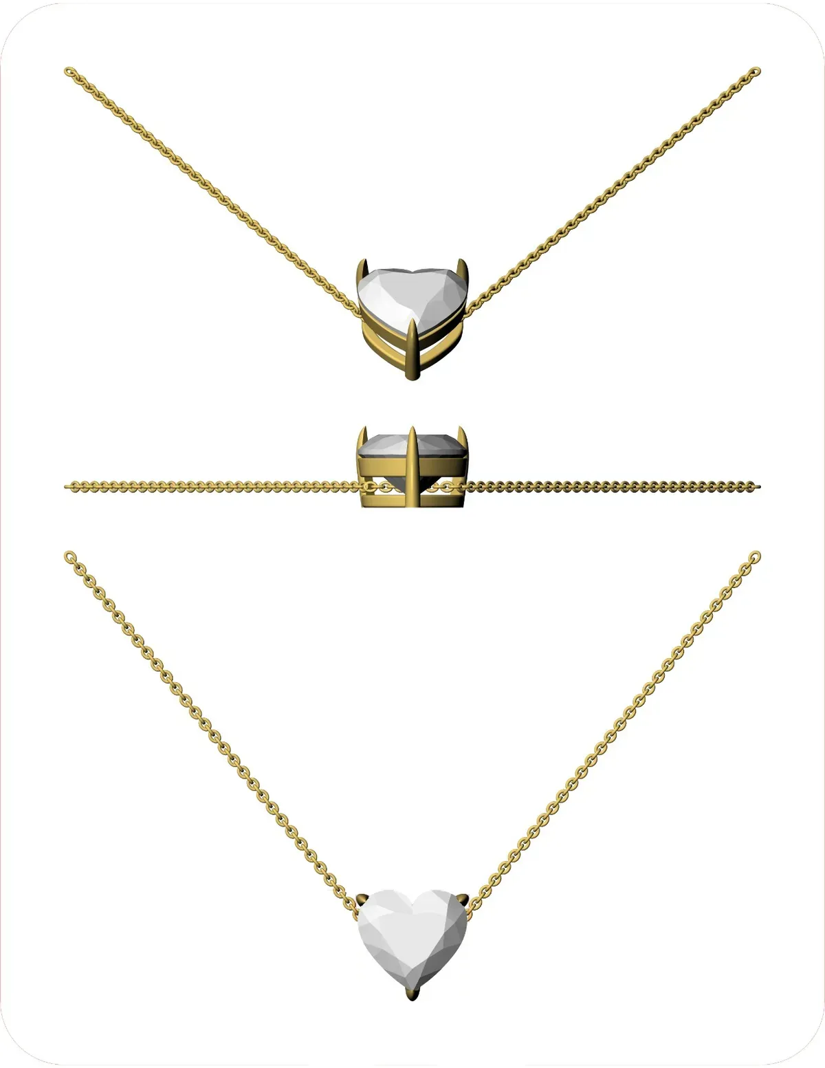 Heart Diamond Solitaire Necklace