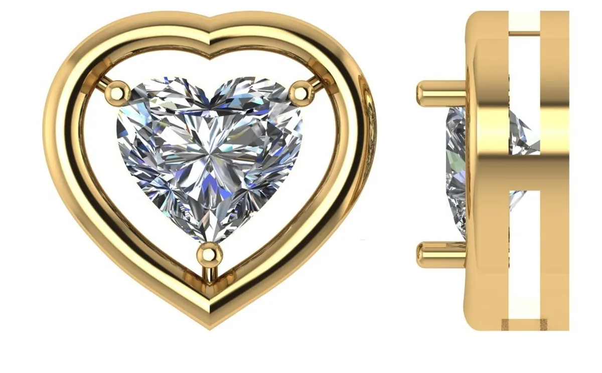 Heart Diamond Solitaire Necklace 