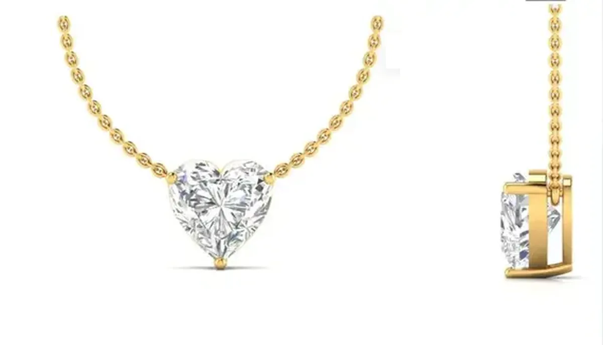 Heart Diamond Solitaire Necklace 