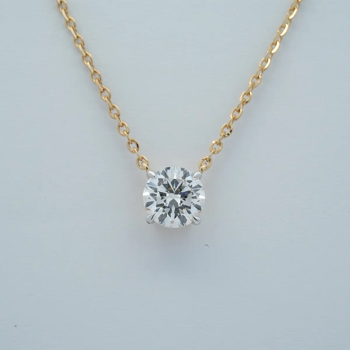 Round Diamond Solitaire Necklace 