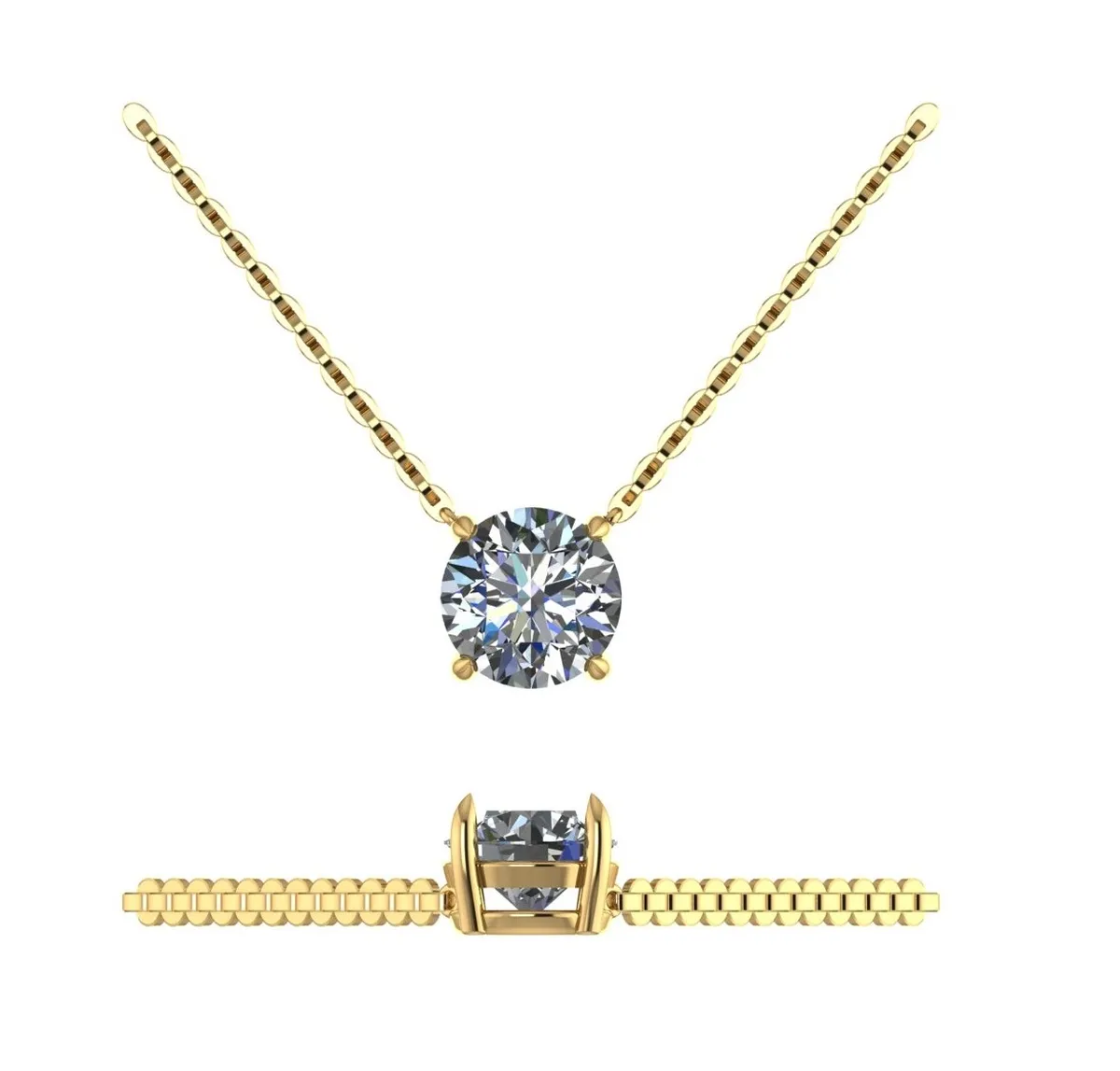 Round Diamond Solitaire Necklace