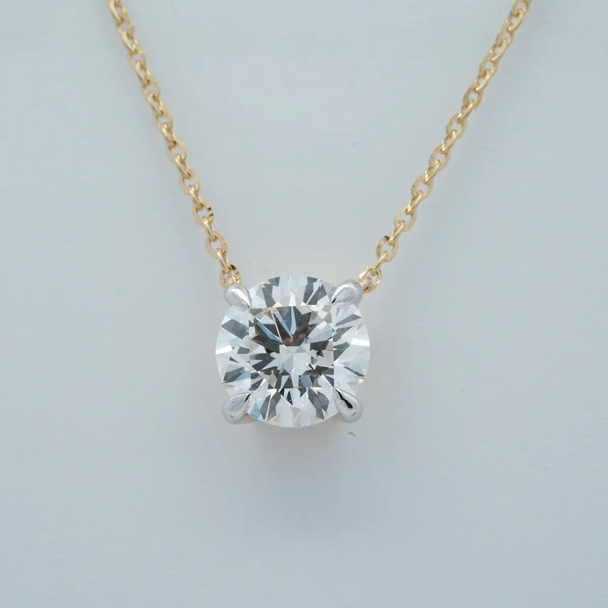 Round Diamond Solitaire Necklace 