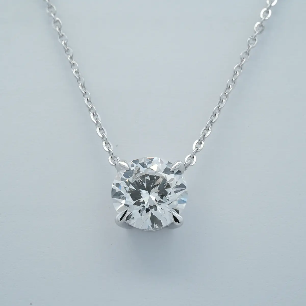 Round Diamond Solitaire Necklace 