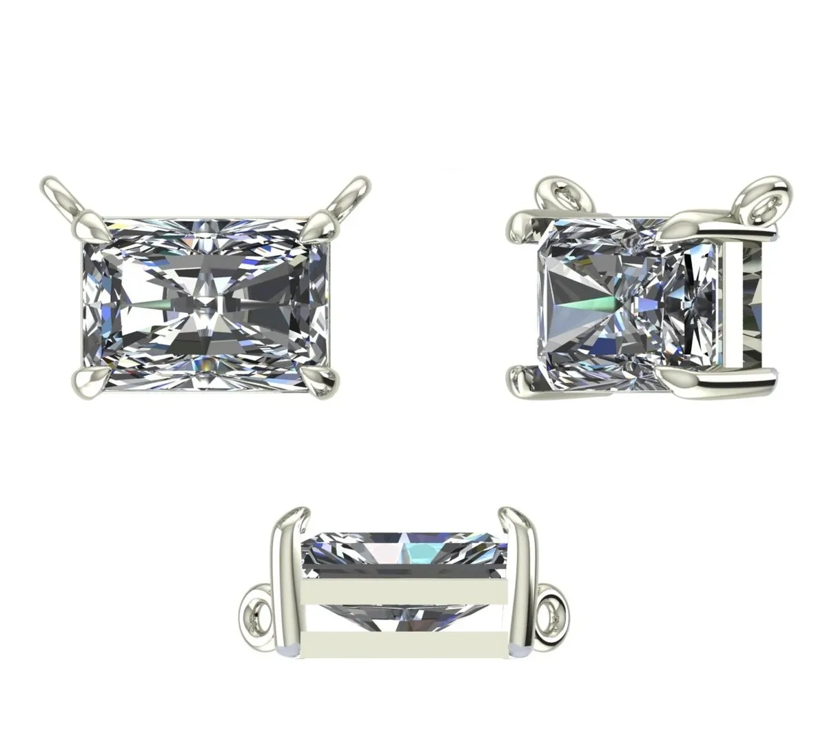 Radiant Diamond Solitaire Necklace 