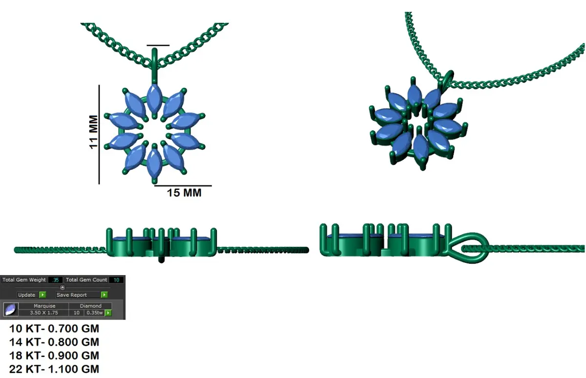 Marquise Diamond Fashion Necklace 