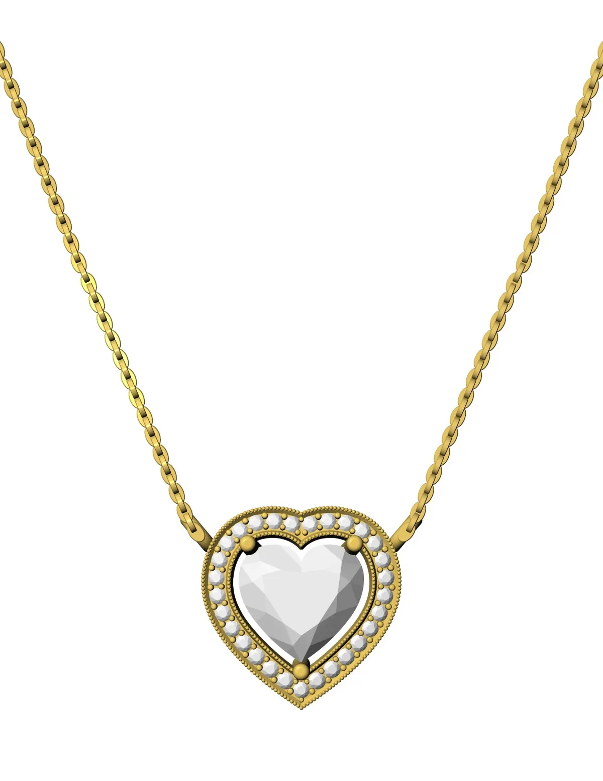 Heart & Round Diamond Engagement Ring 
