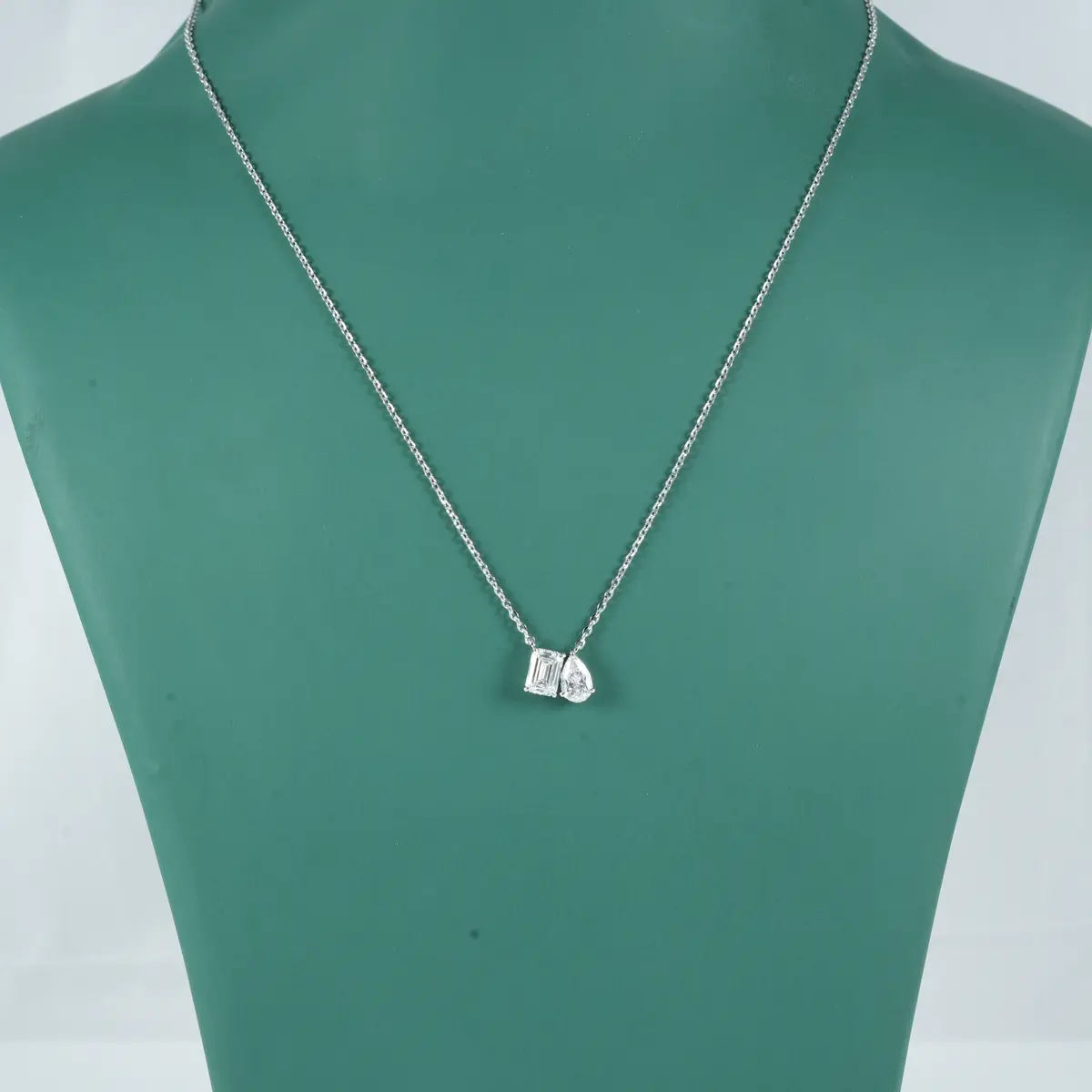 Emerald & Pear Diamond Fashion Necklace 