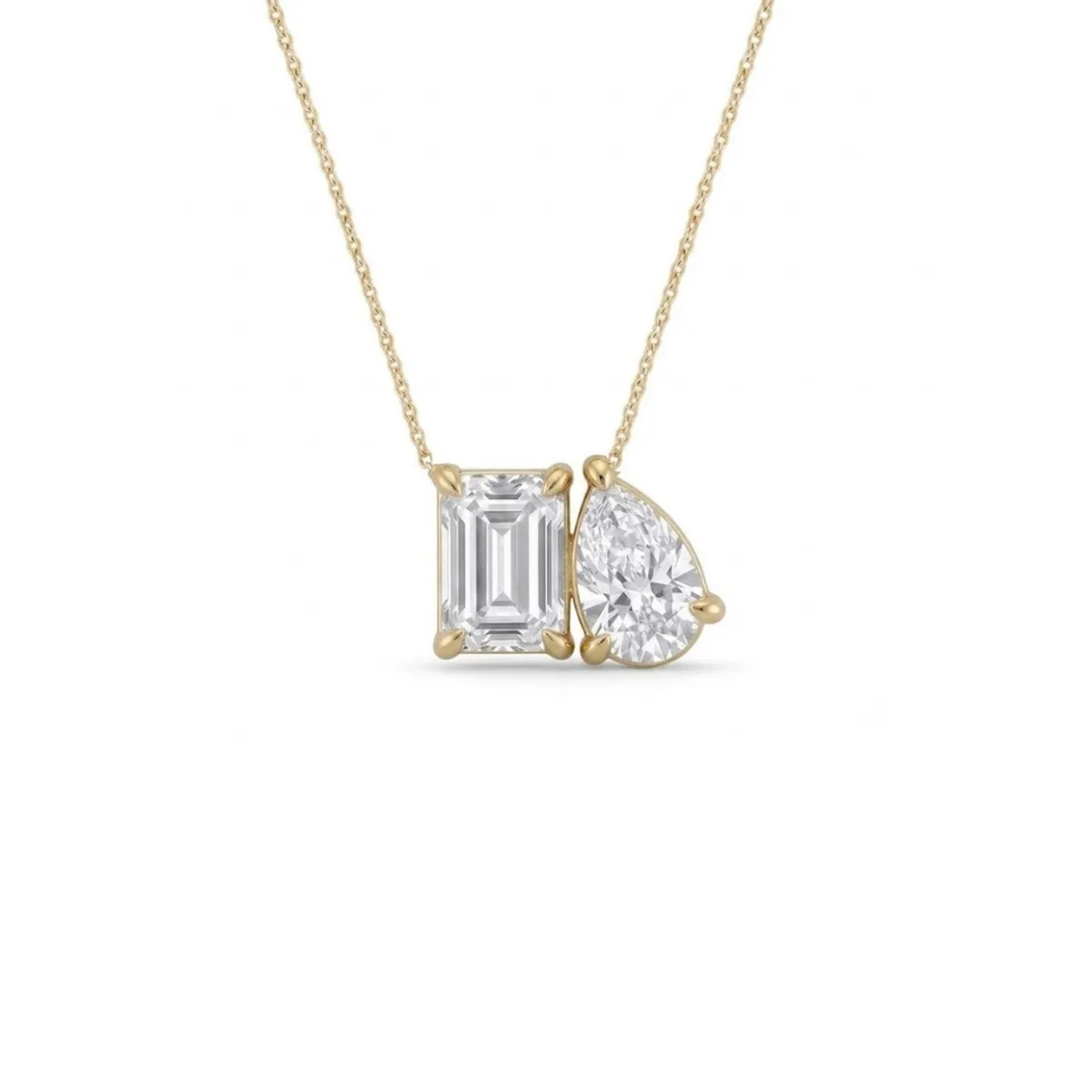 Emerald & Pear Diamond Necklace 