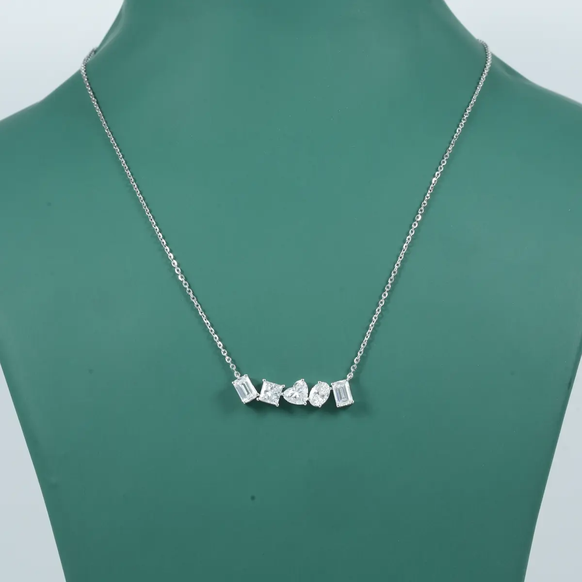Emerald, Heart, Oval & Princess Fashion Necklace 