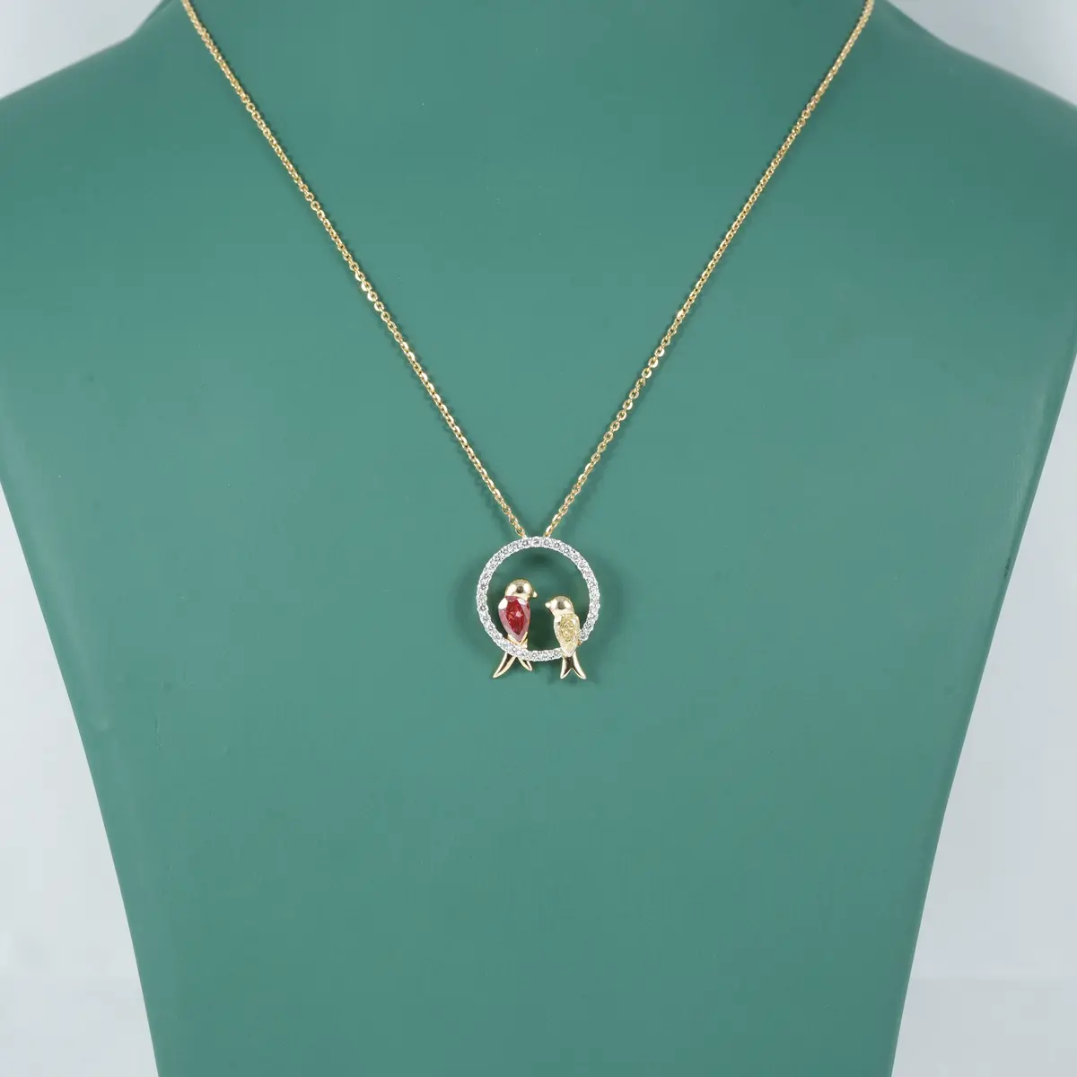 Round Diamond & Pear Fancy Stone Fashion Necklace 