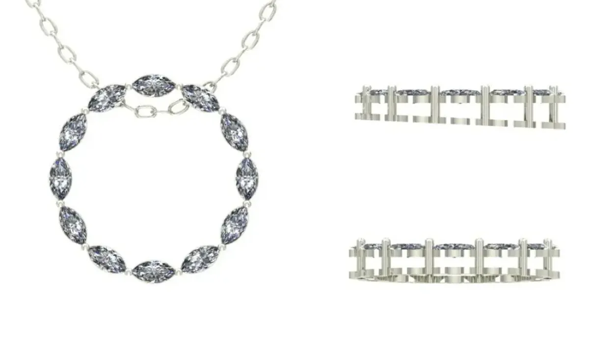 Marquise Diamond Fashion Necklace 