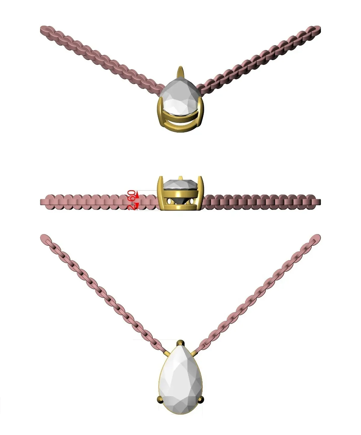 Pear Diamond Solitaire Necklace 