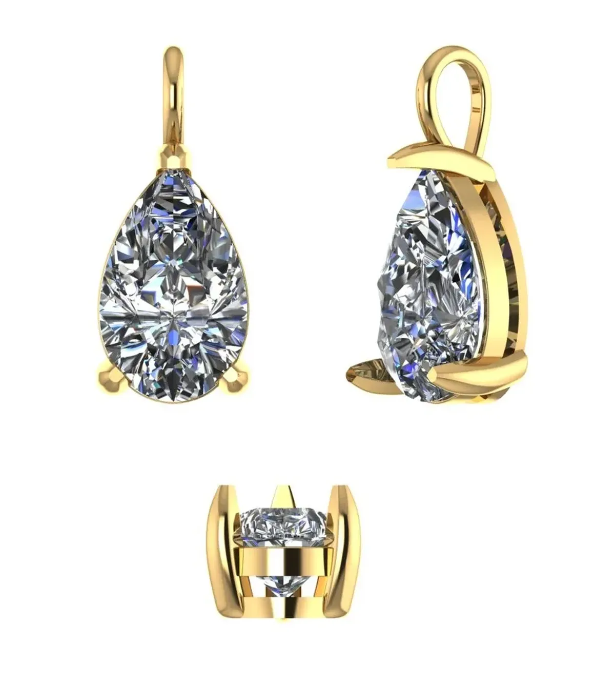 Pear Diamond Solitaire Necklace 