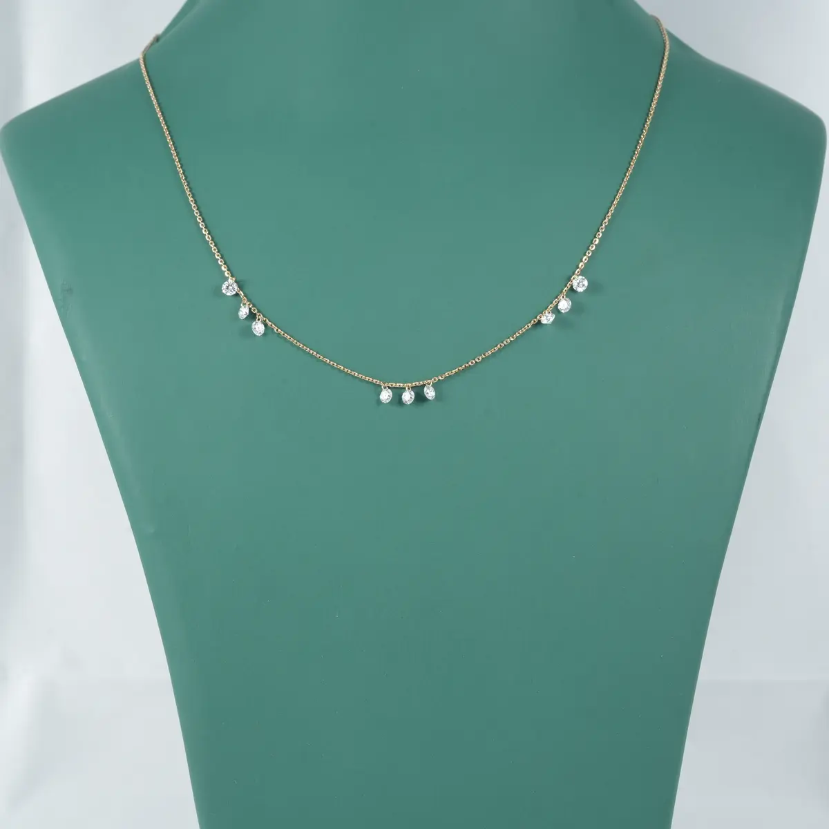 Round Drill Diamond Necklace 
