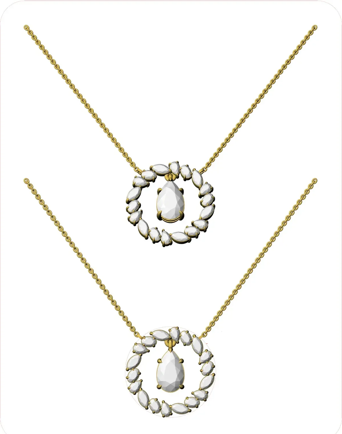 Oval, Marquise & Pear Diamond Fashion Necklace