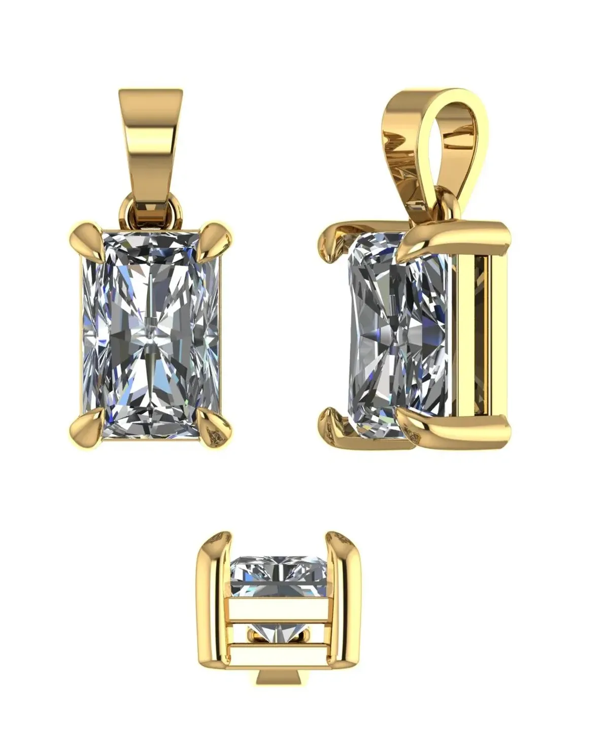 Emerald Diamond Solitaire Necklace 