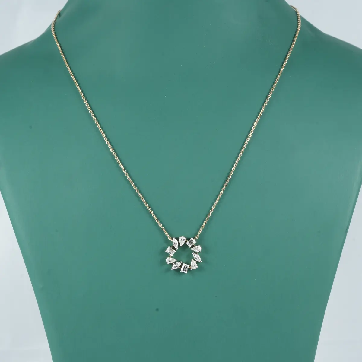 Emerald, Marquise & Pear Diamond Fashion Necklace 