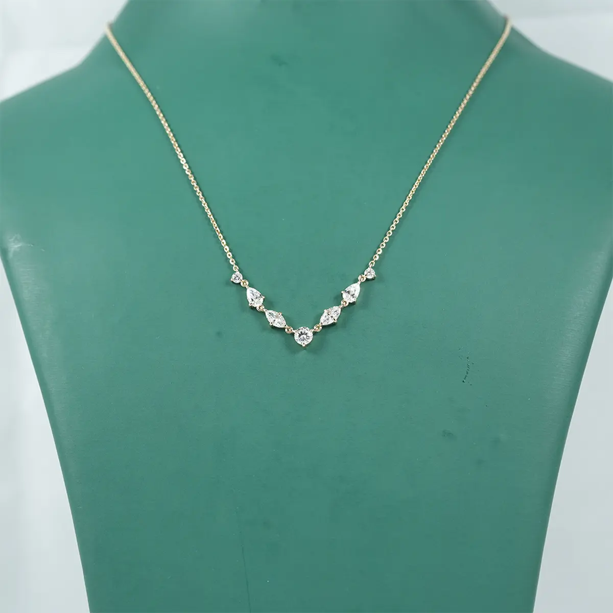 Pear, Marquise & Round Diamond Fashion Necklace 