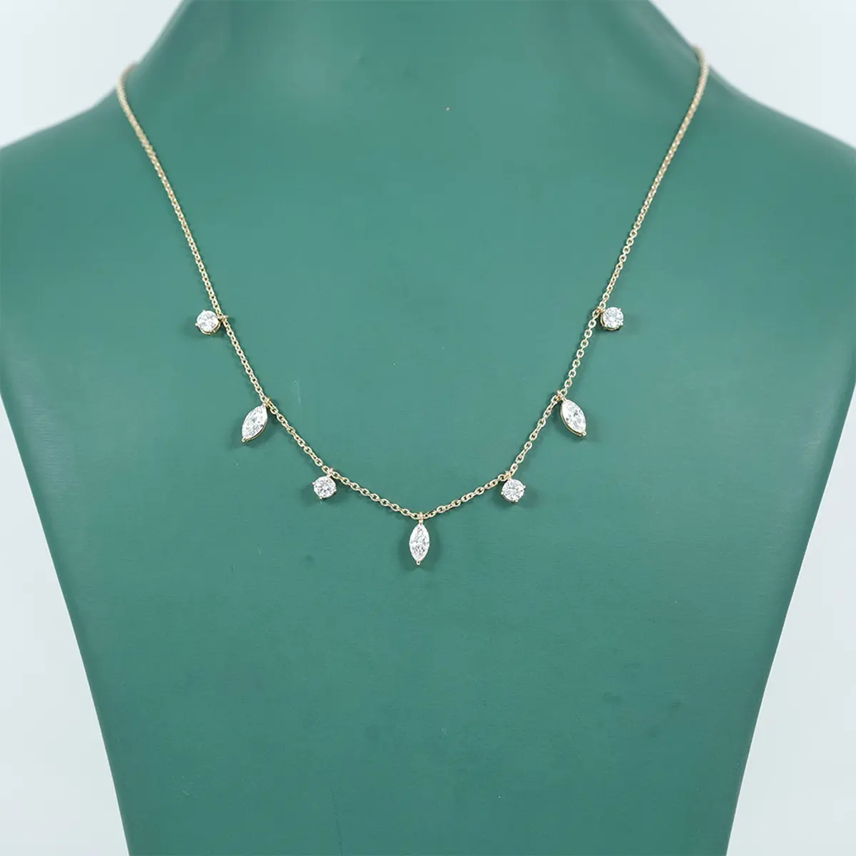 Marquise & Round Diamond Fashion Necklace