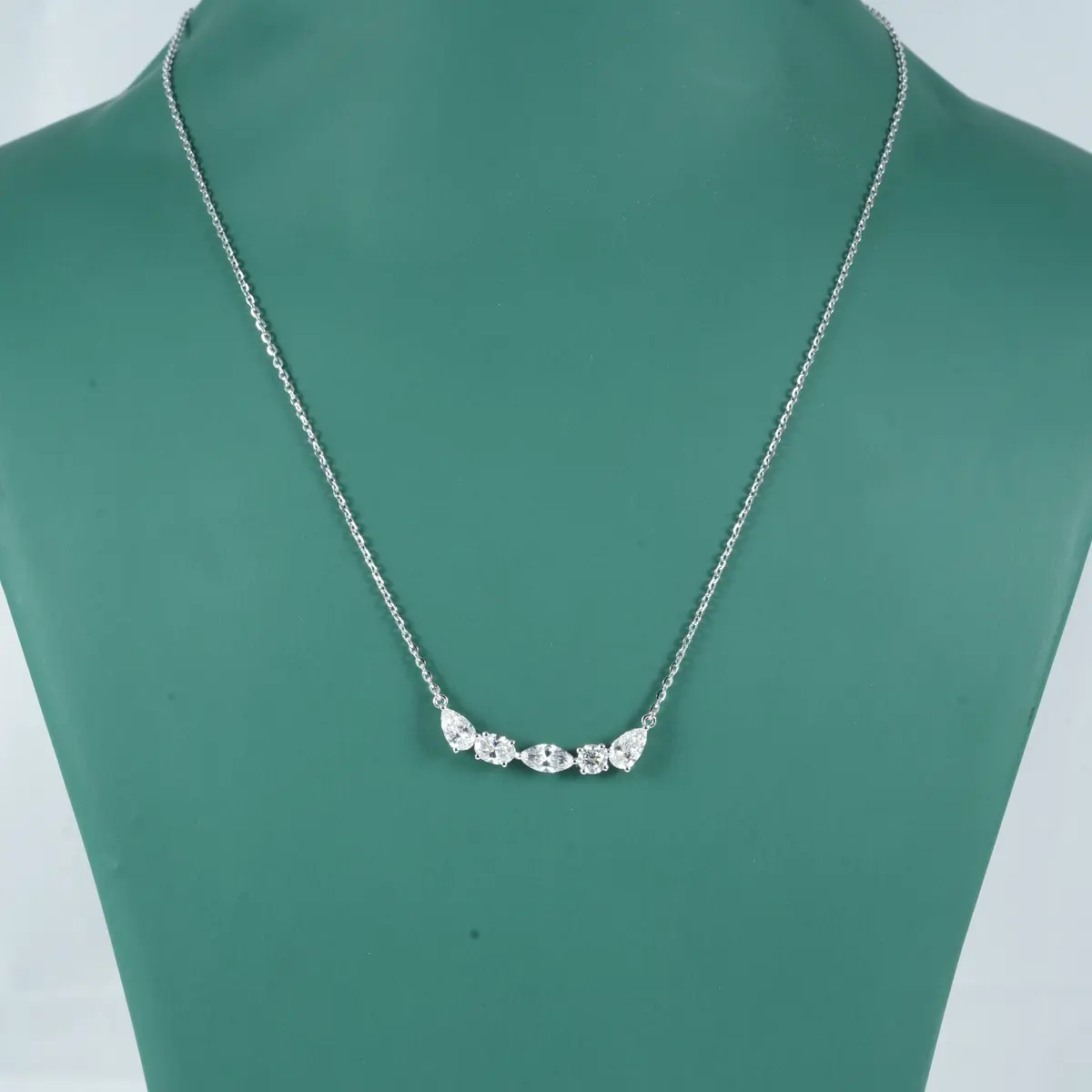 Pear, Marquise, Oval & Round Diamond Fashion Necklace 