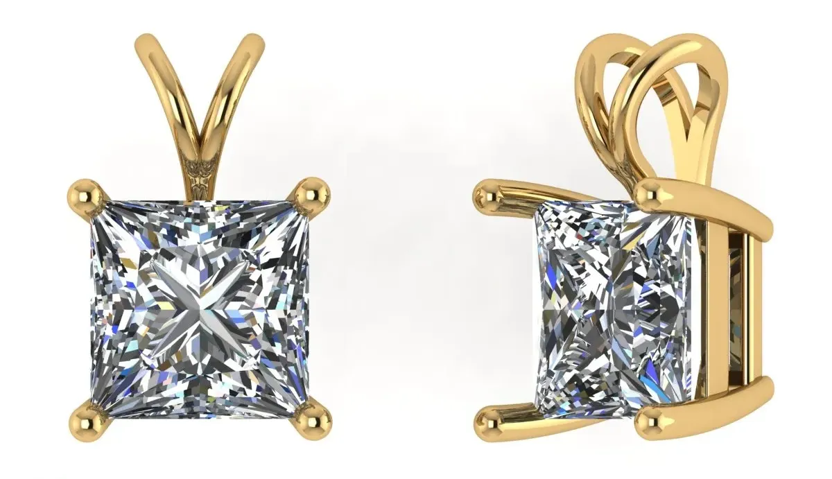 Princess Diamond Solitaire Necklace