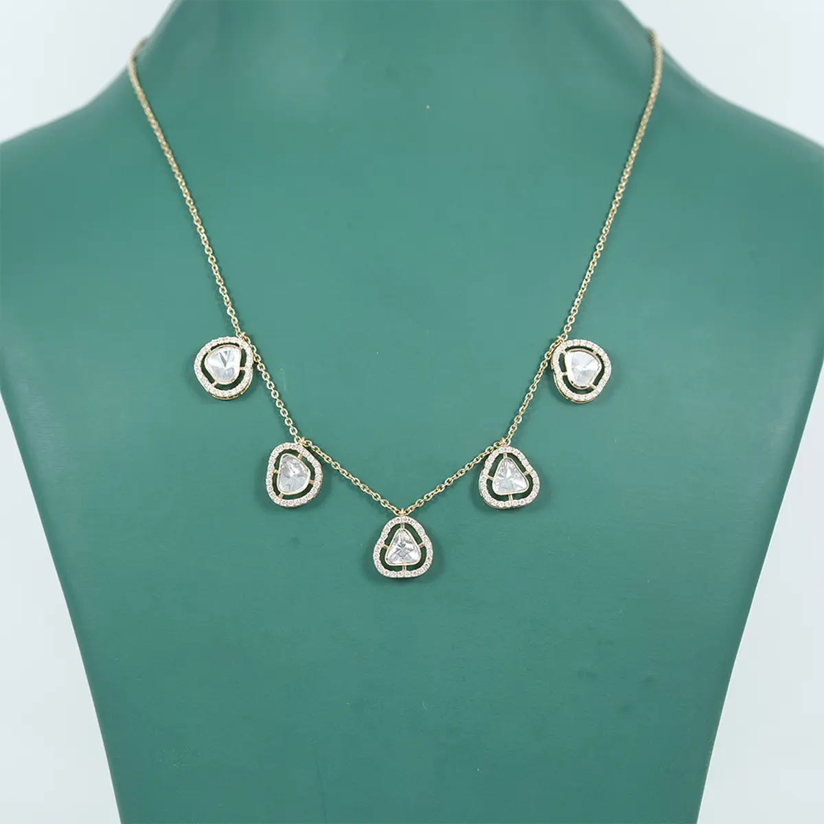 Round Diamond & Polki Necklace set 