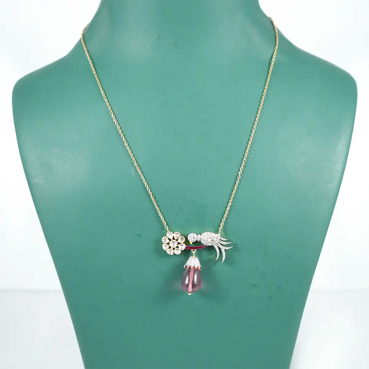 Round Diamond, Polki & Moti Necklace Set 