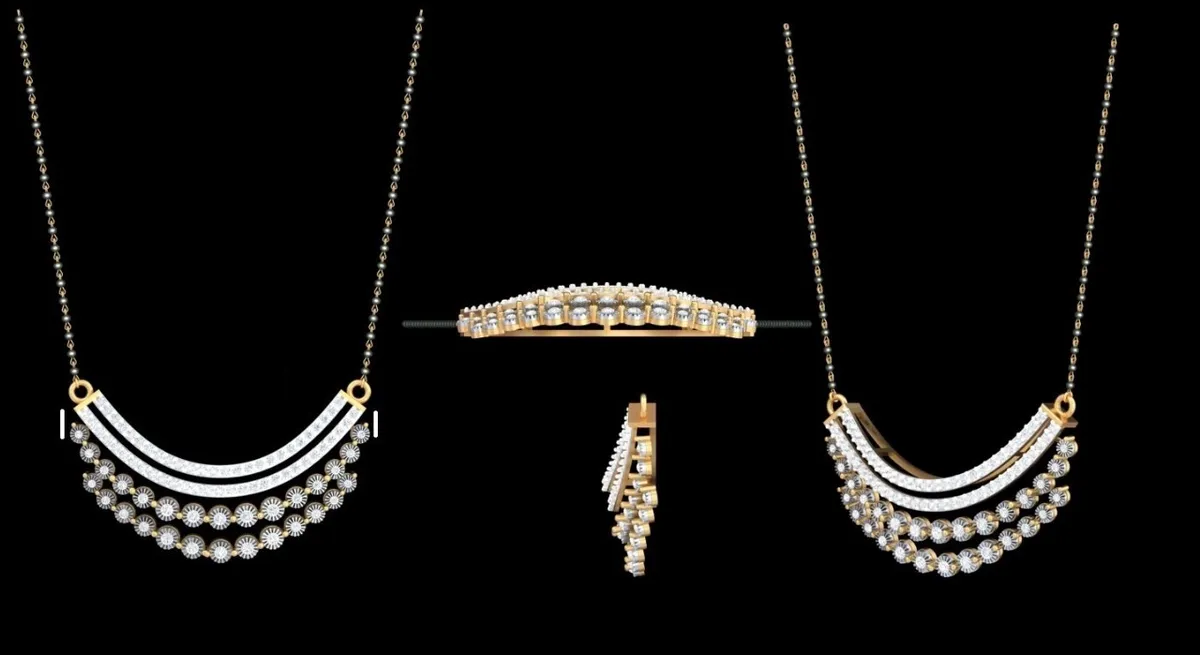 Illusion Setting Round Diamond Necklace 