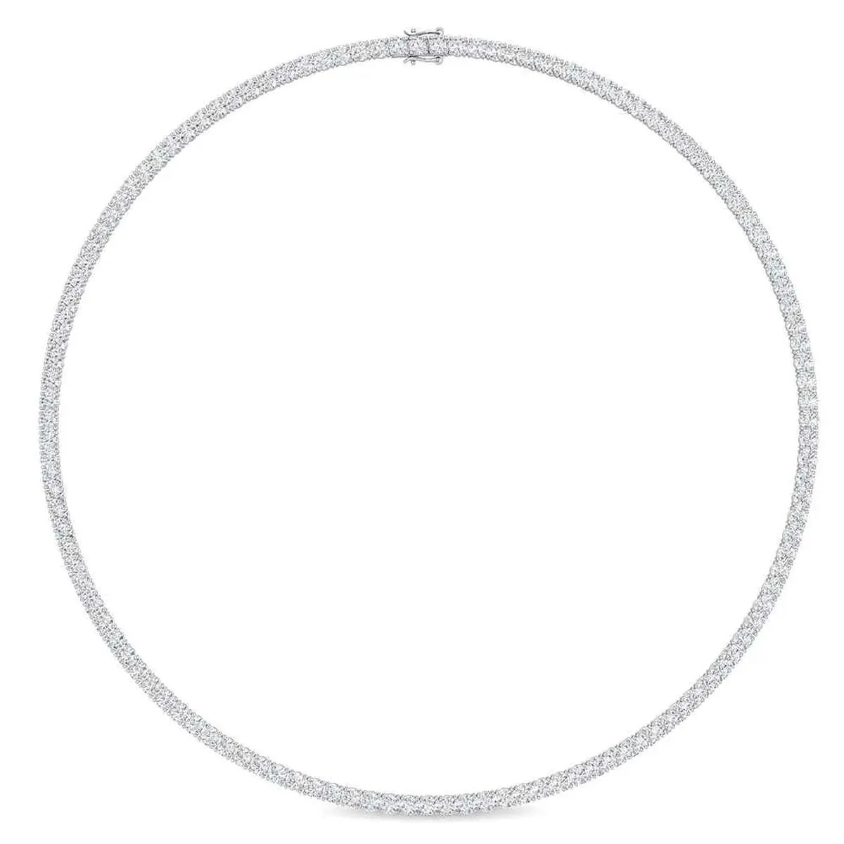 Round Diamond Tennis Necklace 