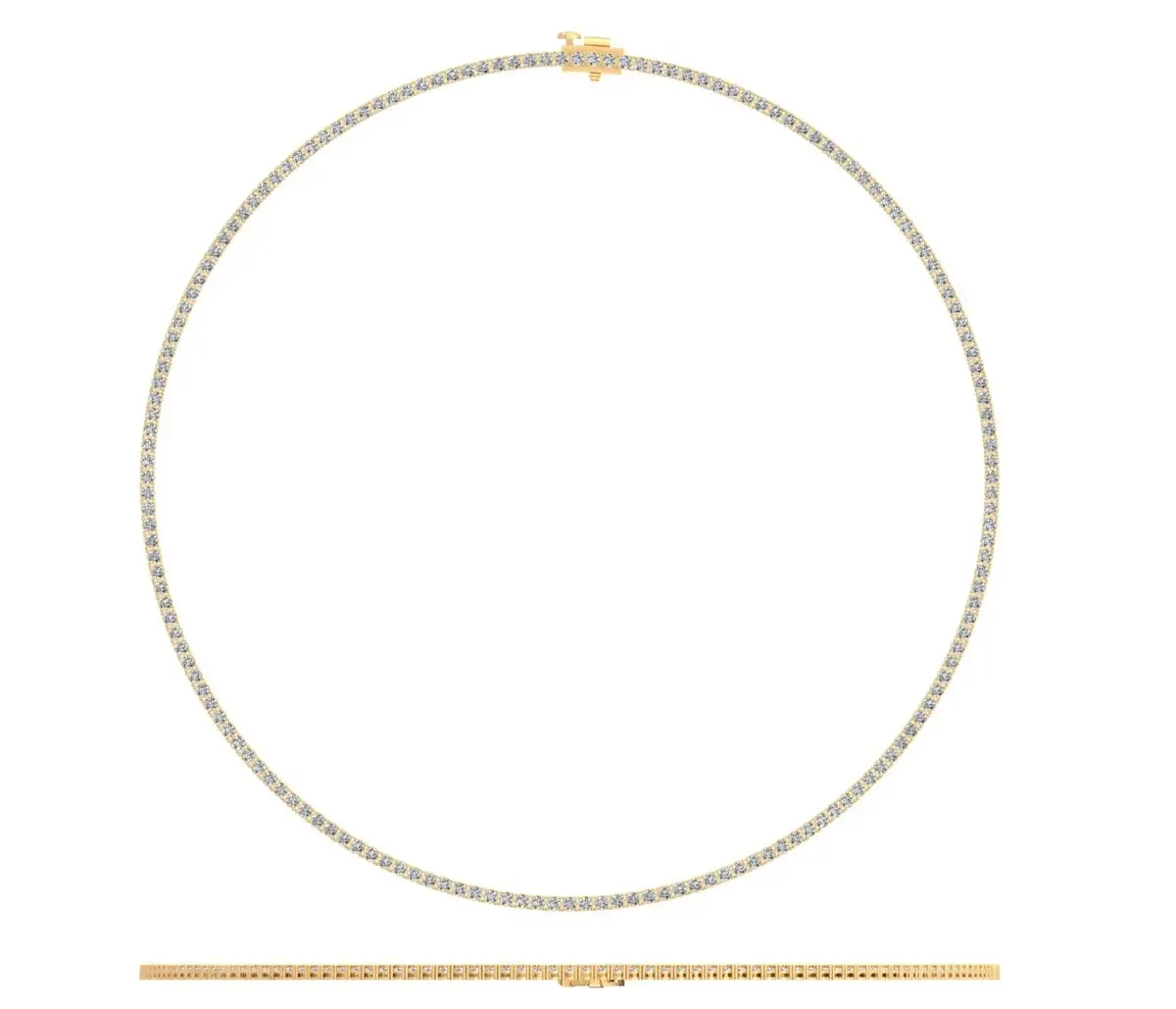 Round Diamond Tennis Necklace 