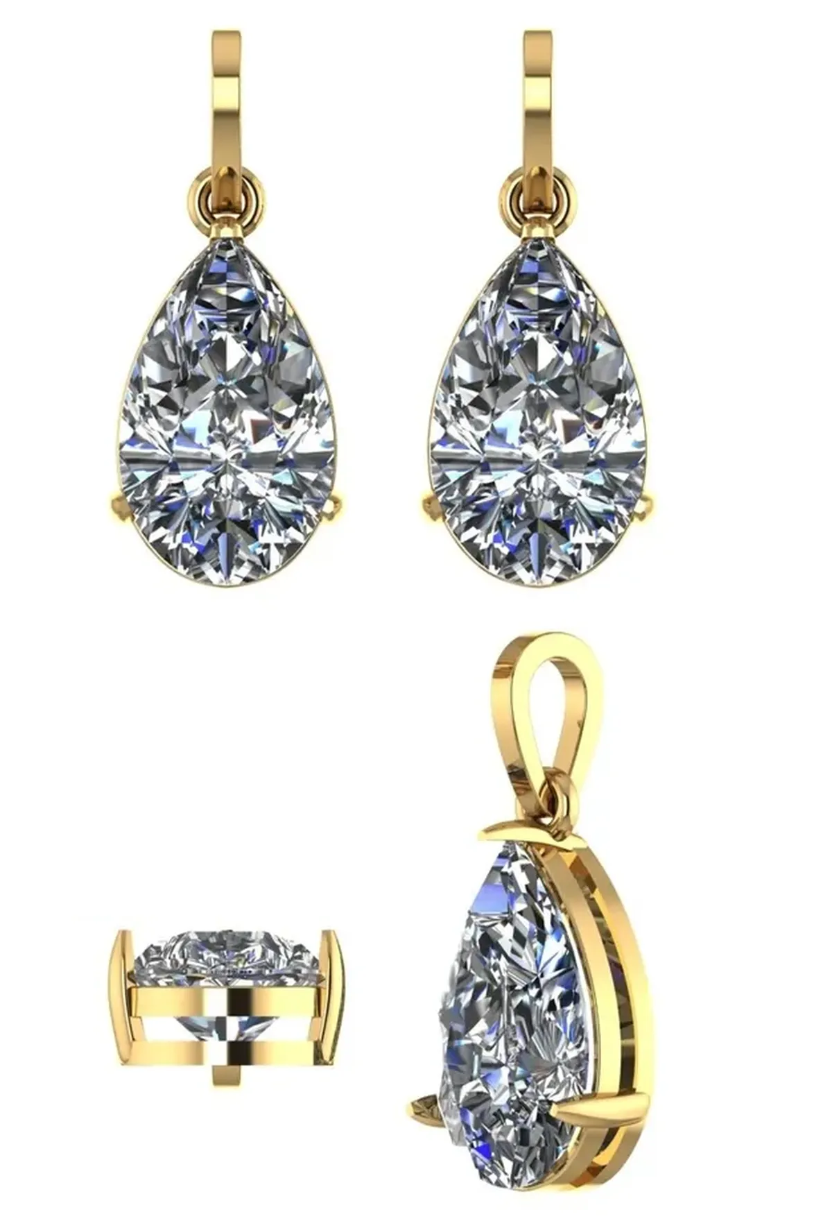 Pear Diamond Solitaire Necklace 