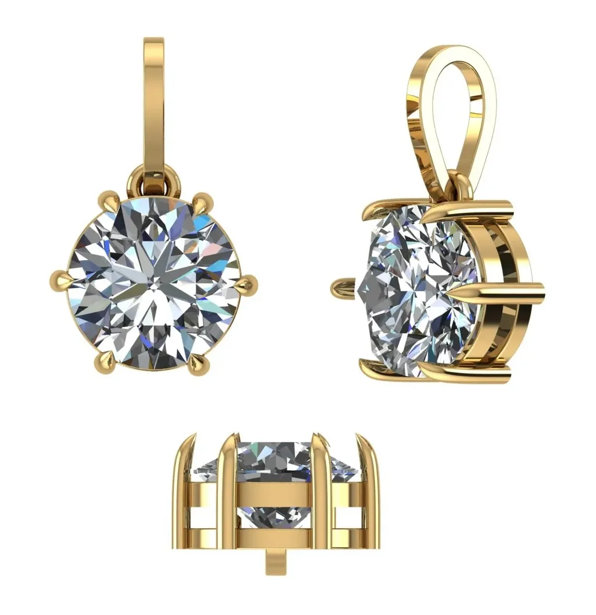 Round Diamond Solitaire Necklace 