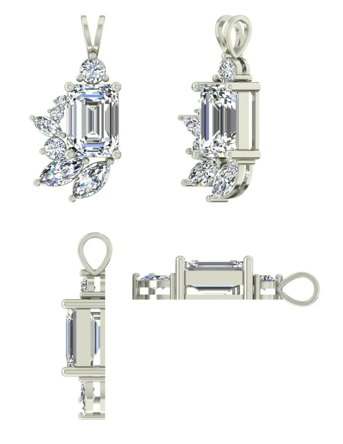 Marquise & Round Diamond Fashion Necklace 