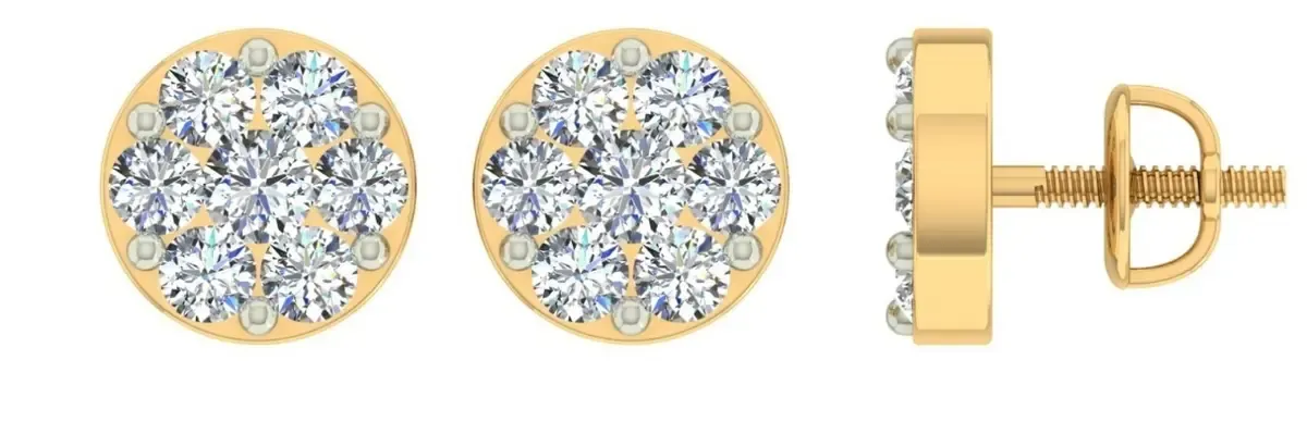 Round Diamond Fashion Necklace Earring 
