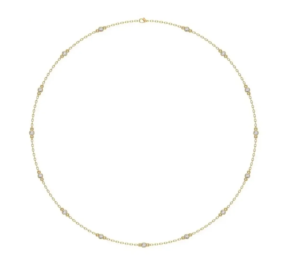 Bezel Setting Round Diamond Necklace