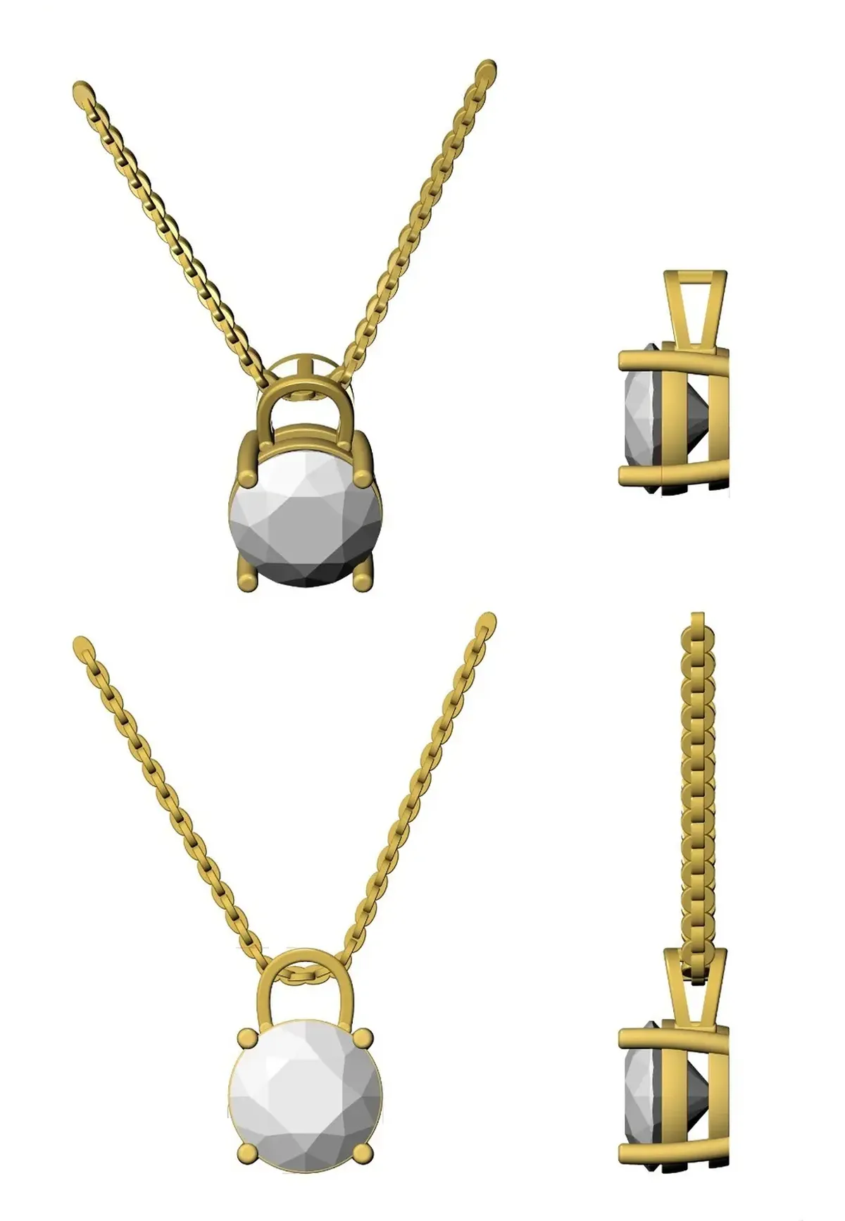 Round Diamond Solitaire Necklace