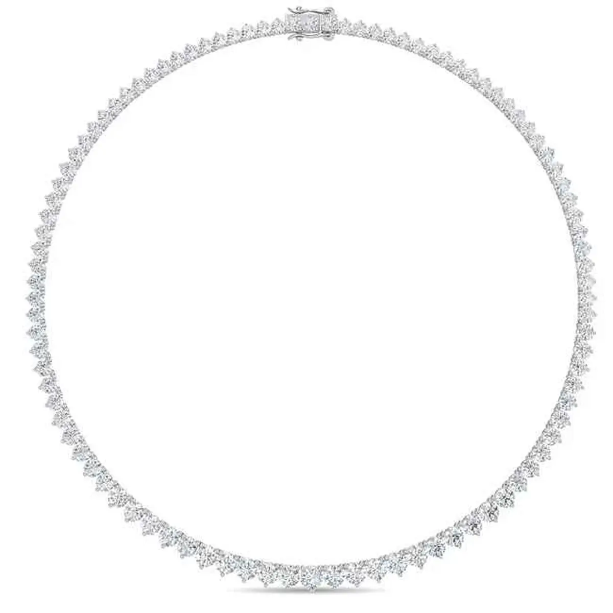 Round Diamond Tennis Necklace 