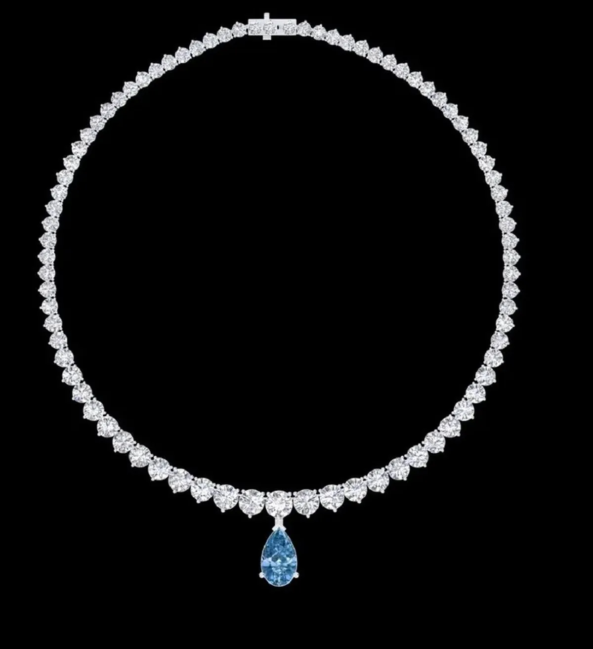 Round & Pear Diamond Fashion Necklace 