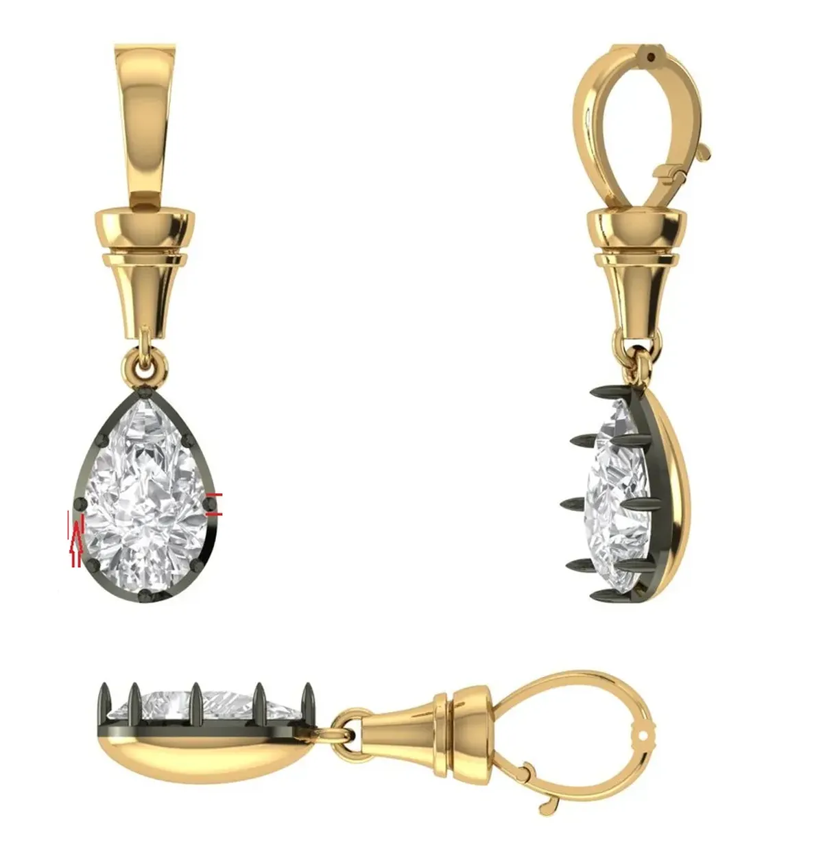 Pear Diamond Drop Earring 
