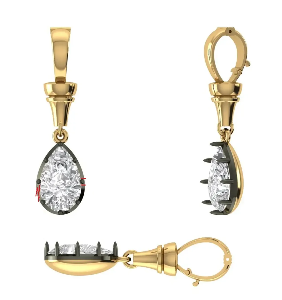 Bezel Setting Pear Diamond Fashion Necklace 
