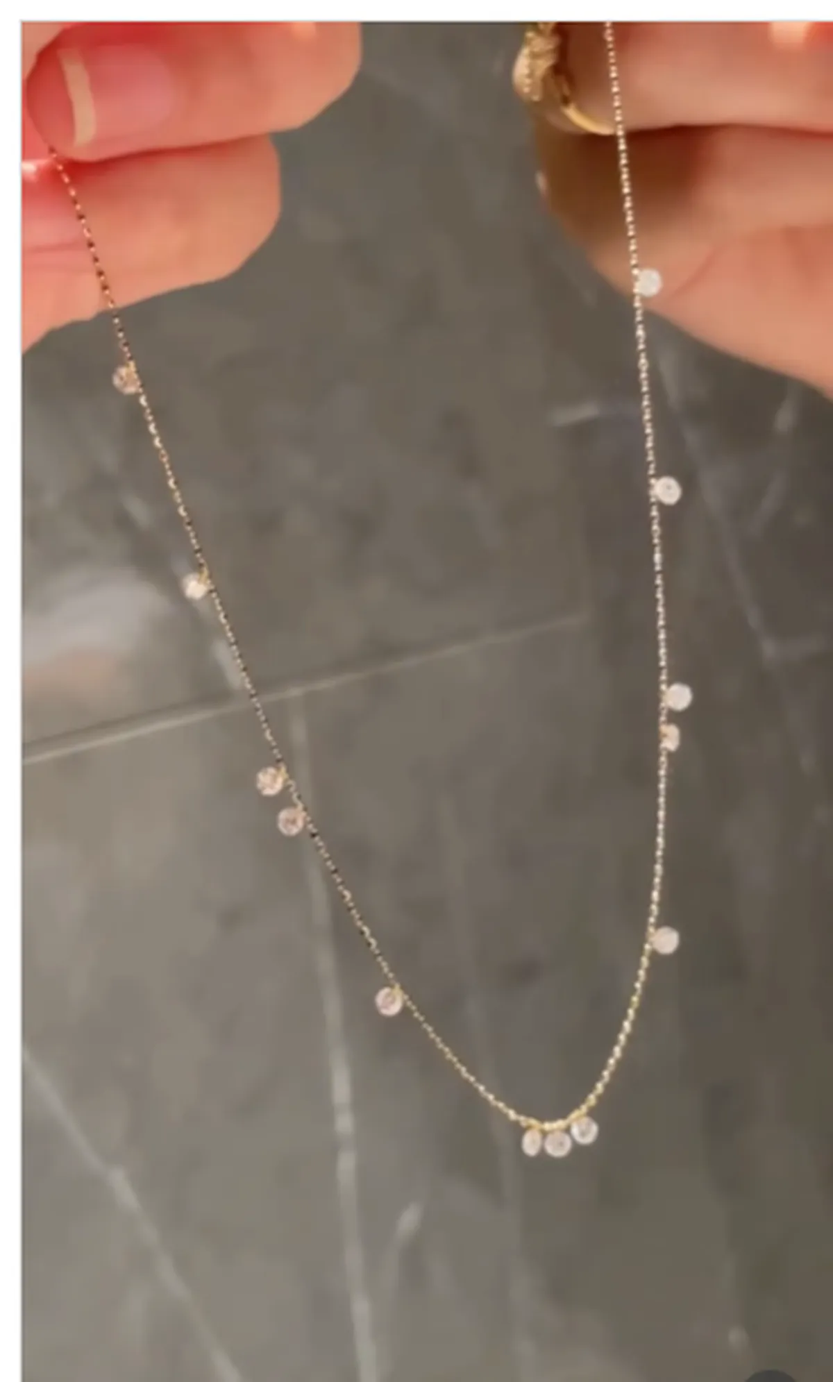 Round Drill Diamond Necklace 