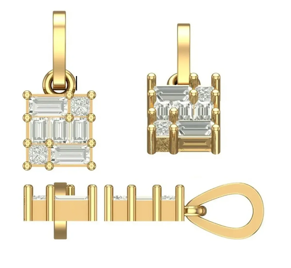 Baguette & Princess Diamond Fashion Necklace