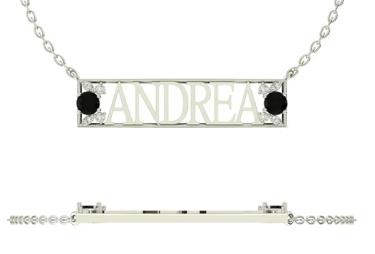 Marquise & Round Diamond With Round Colour Stone Fashion Necklace 
