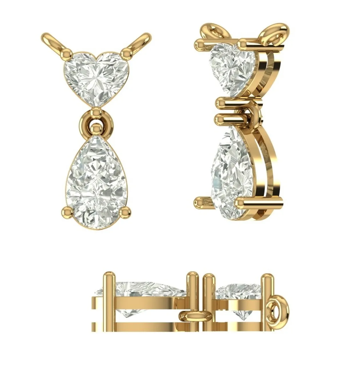 Heart & Pear Diamond Fashion Necklace 