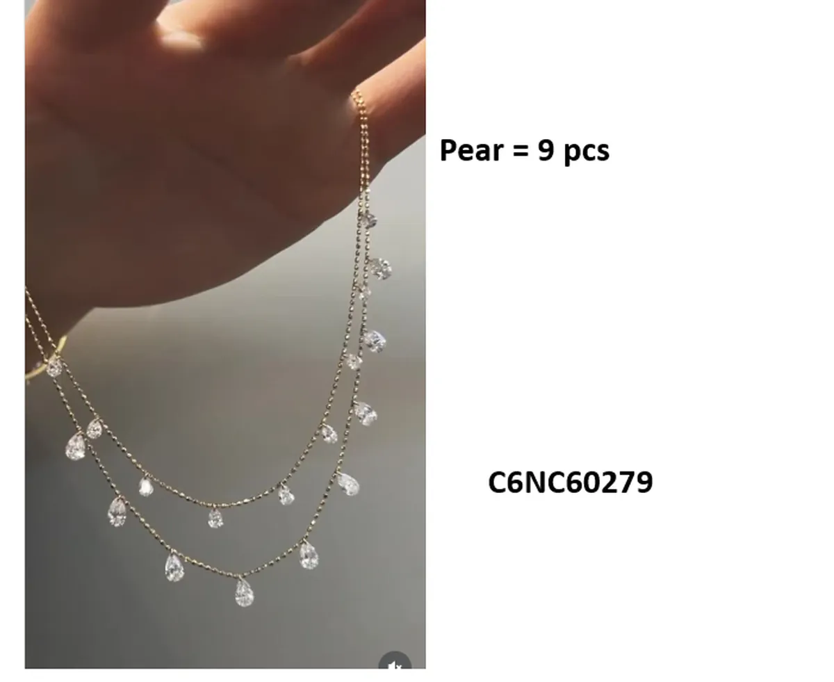 Pear Drill Diamond Fashion Necklace 