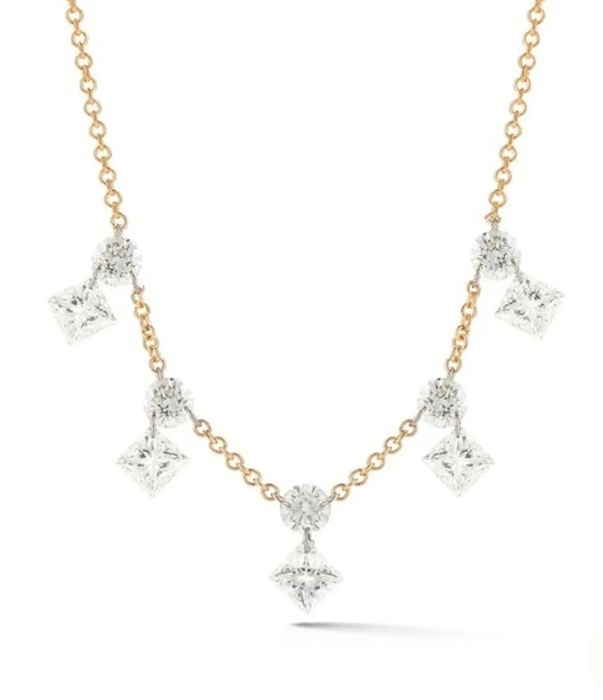 Princess & Round Drill Diamond Fashion Necklace 