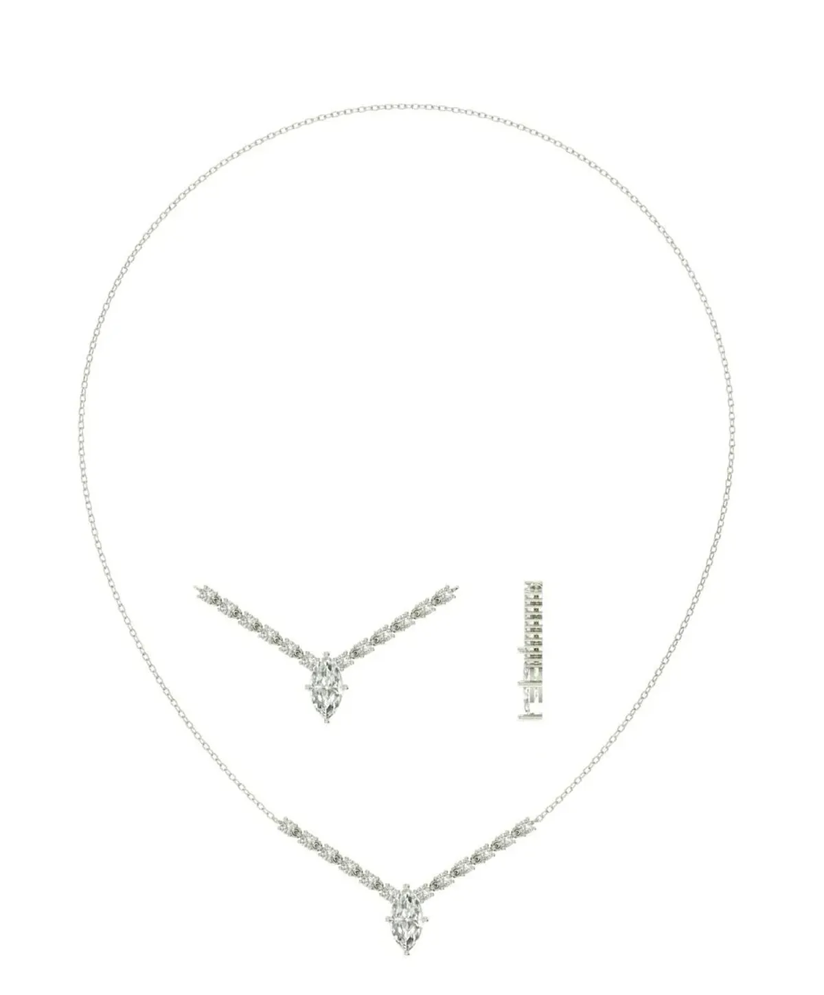 Marquise & Round Diamond Fashion Necklace 